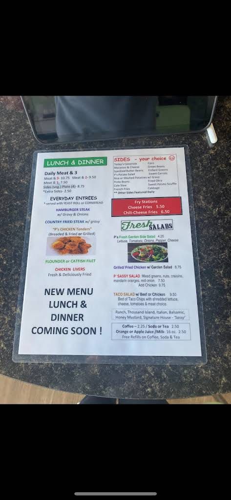 Sweet P's Cafe Menu 6